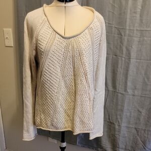 Calvin Klein Jeans Cream V-Neck Sweater